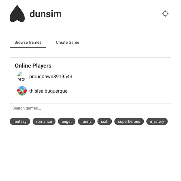 Dunsim - Interactive Text Adventures