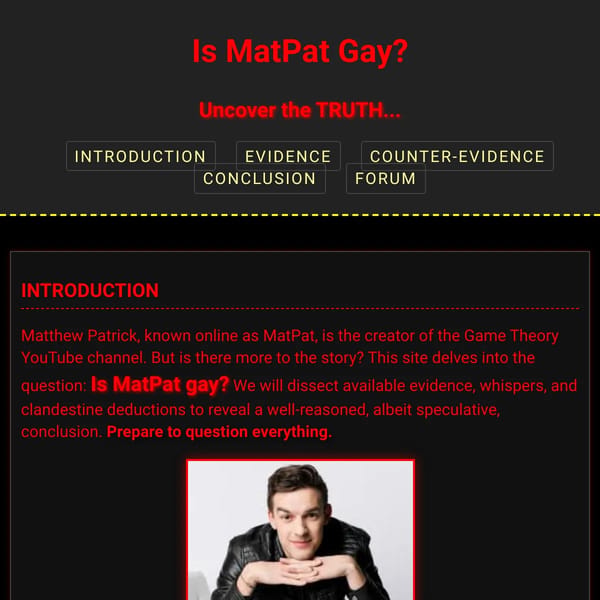Is MatPat Gay?