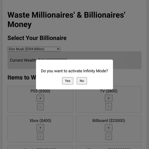Waste Millionaires' & Billionaires' Money