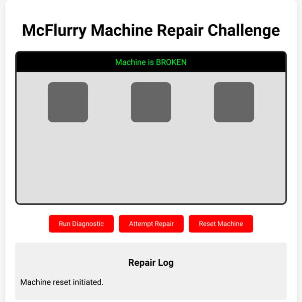 McFlurry Machine Repair Simulator