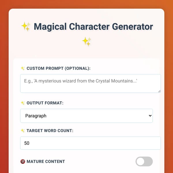 Character Paragraph Generator!