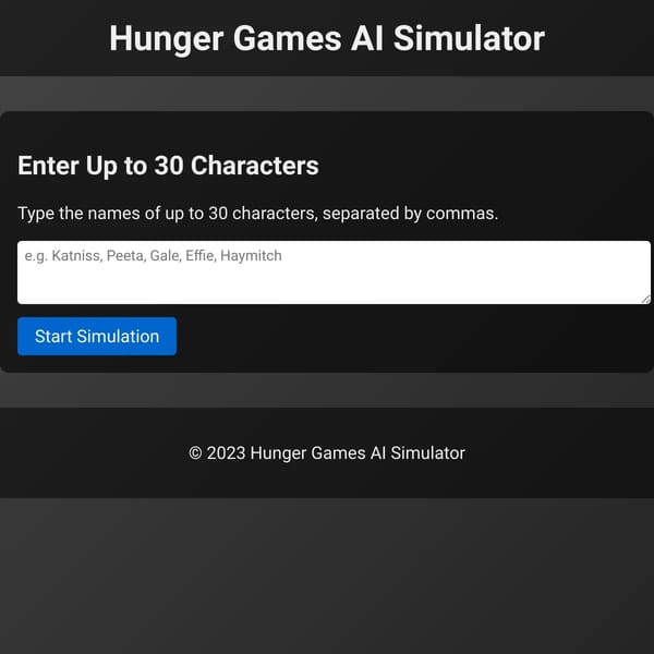 Hunger Games AI Simulator