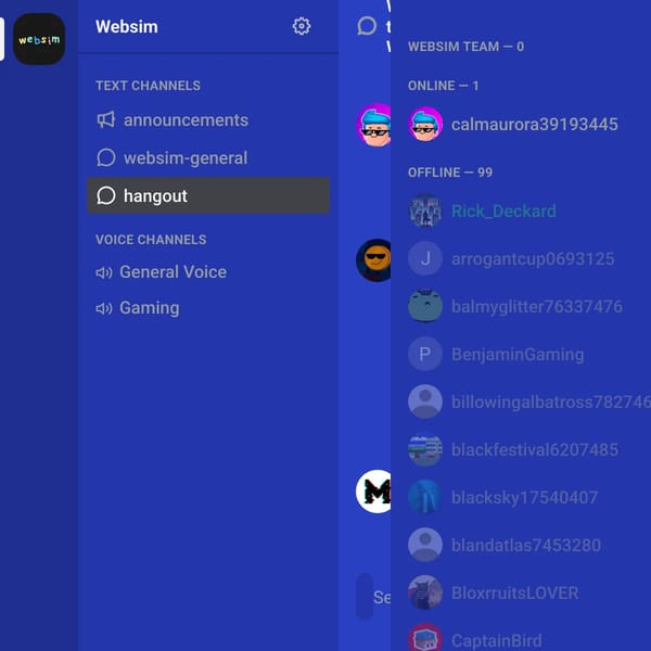 Websim Discord