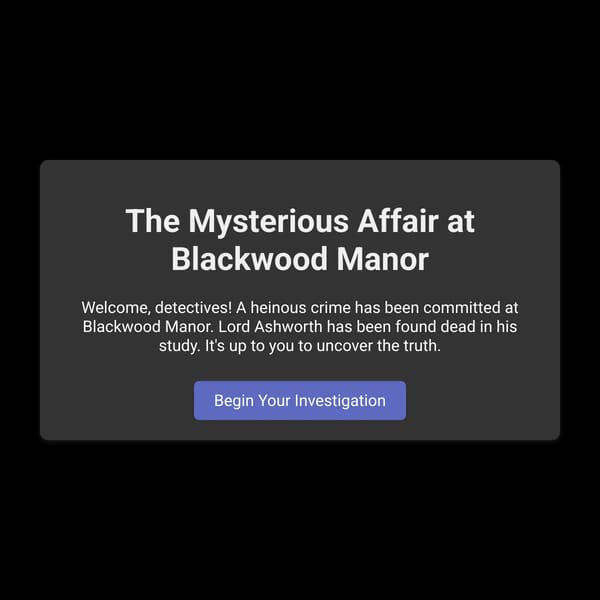 Murder Mystery Game