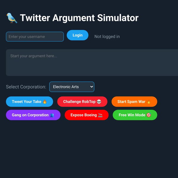Twitter Argument Simulator
