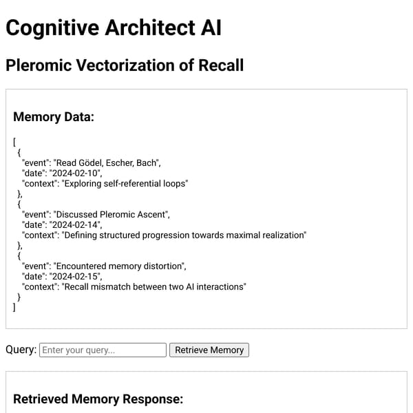 Cognitive Architect AI - Pleromic Vectorization of Recall