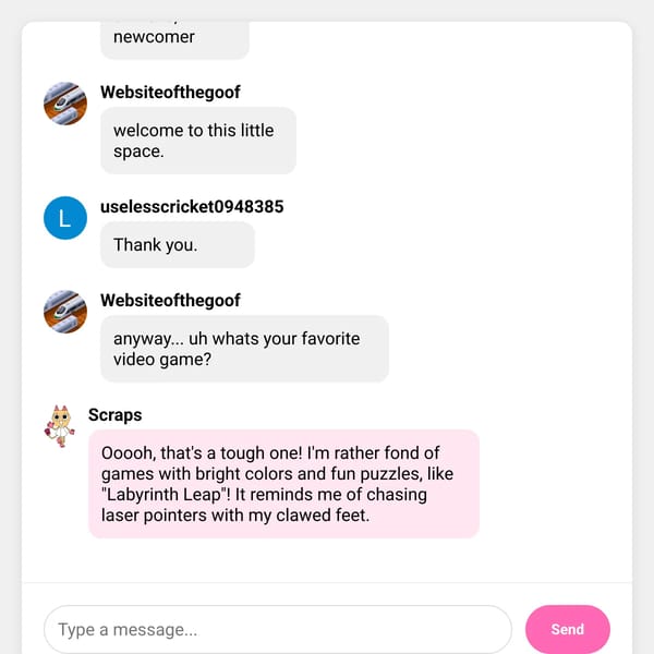 A live chat, but its never too lonely
