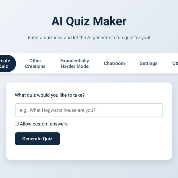 AI Quiz Maker (No Longer Works for some reason)