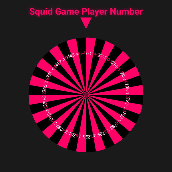 Squid Game Number Wheel