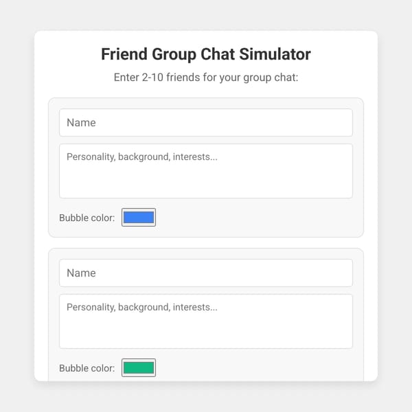 Friend Group Chat Simulator