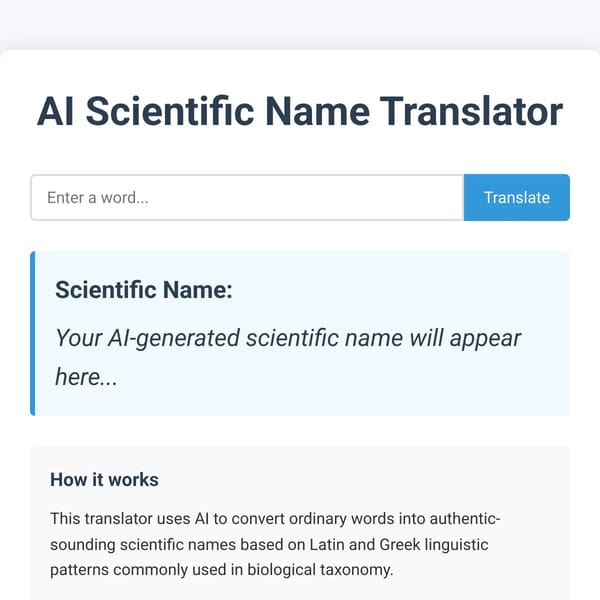 Scientific Name Translator