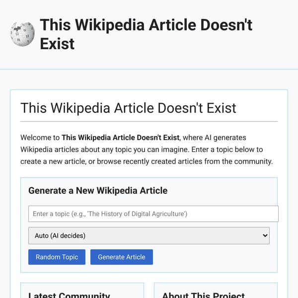 This Wikipedia Article Doesn't Exist