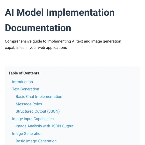 Websim AI Model Implementation Documentation