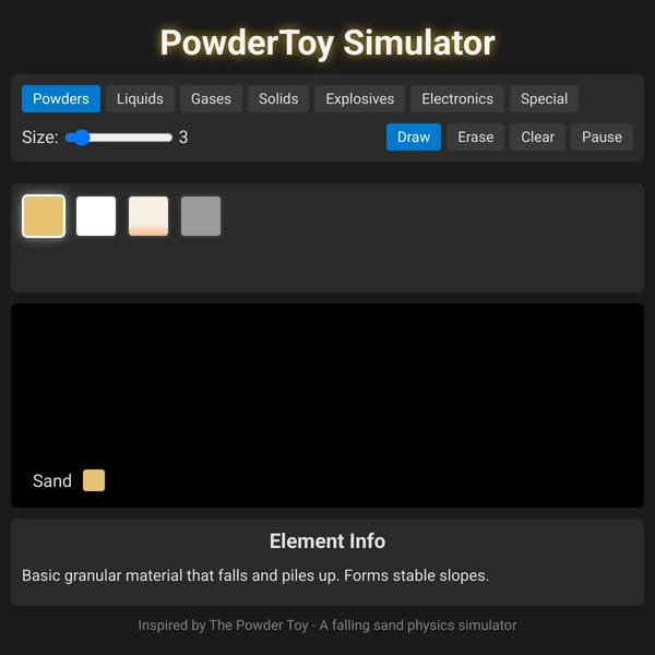 PowderToy Simulator