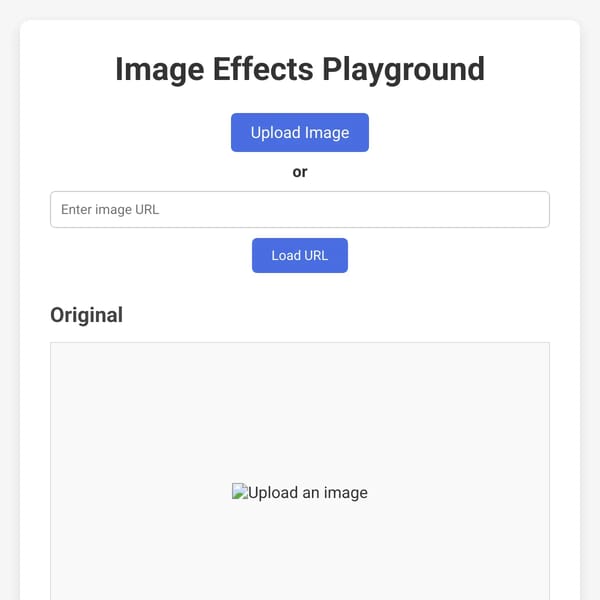 Image Effects Playground