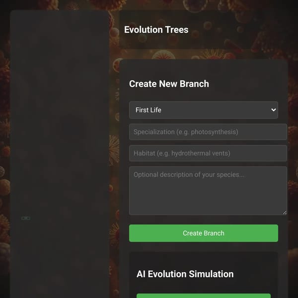 Evolution Tree Simulator