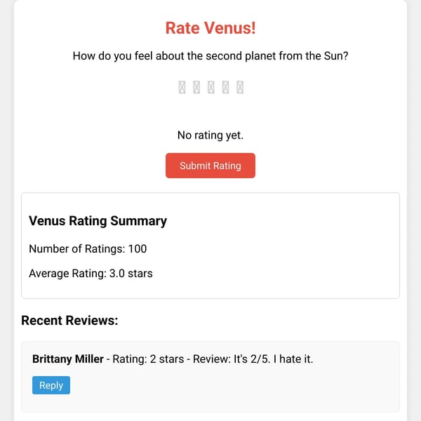 Rate Venus!