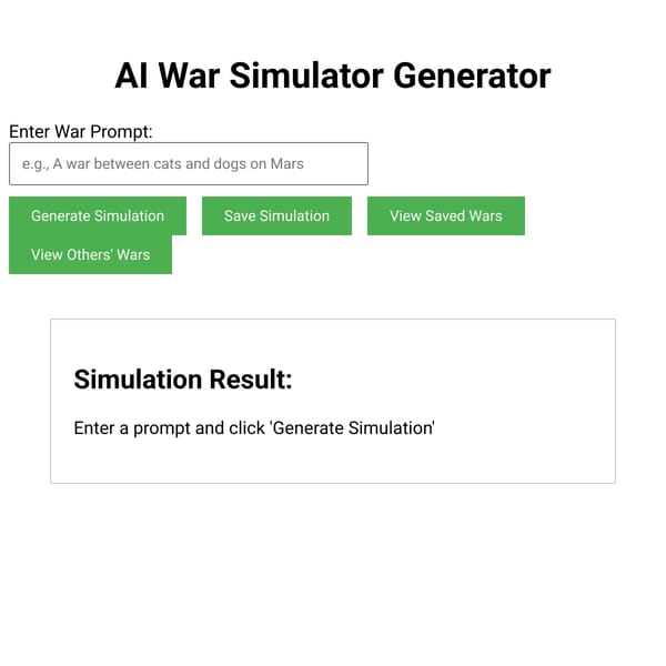 AI War Simulator Generator