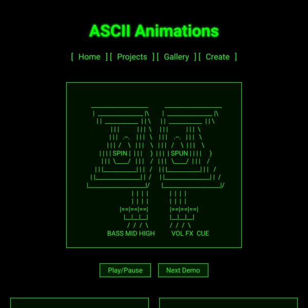 DJ Turntables Remix - ASCII Animation | WebSimTown