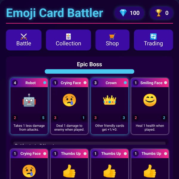 Emoji Card Battler