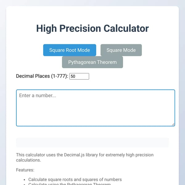 Square Root and Square Calculator