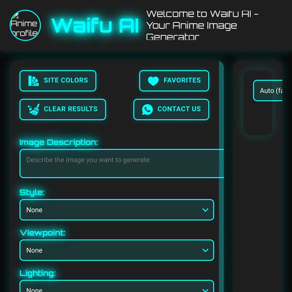 Waifu ai (image generation works)