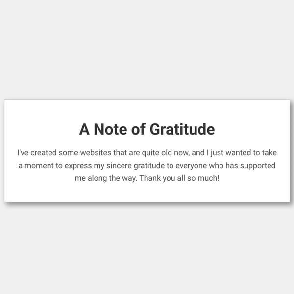 A Note of Gratitude