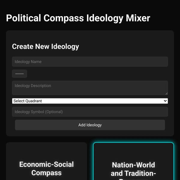 Ideology Political Compass Mixer with adding Ideology