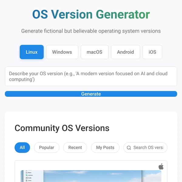 OS version ai generator
