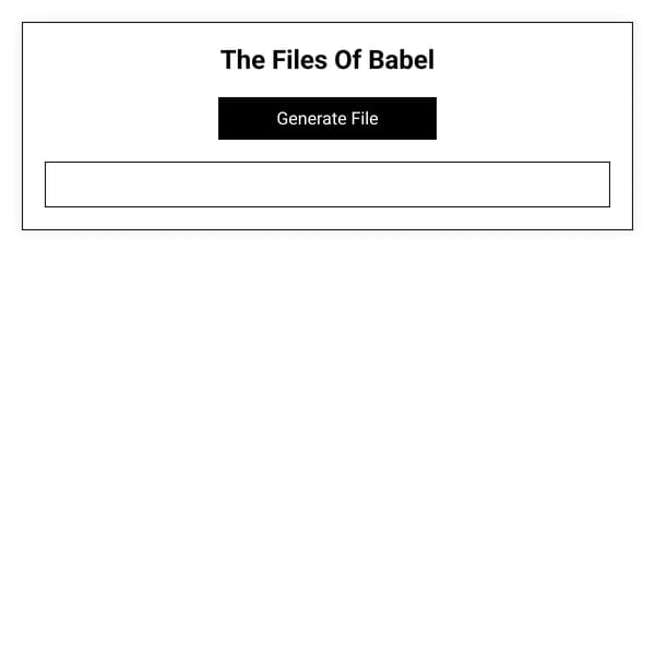 The Files Of Babel