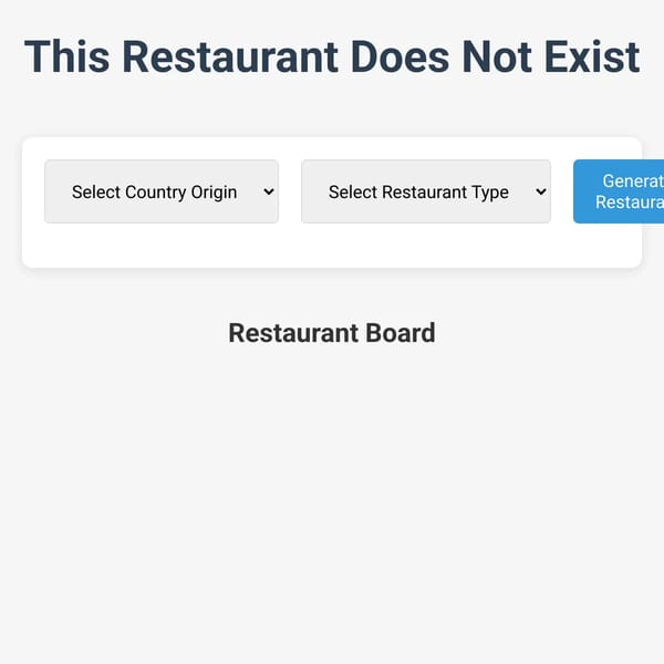 This Restaurant Does Not Exist