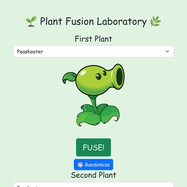 PvZ Plant Fusion Lab