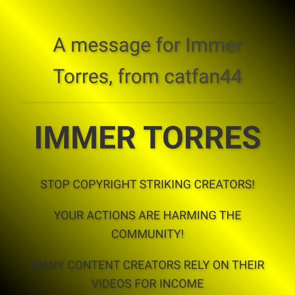 a message for Immer Torres