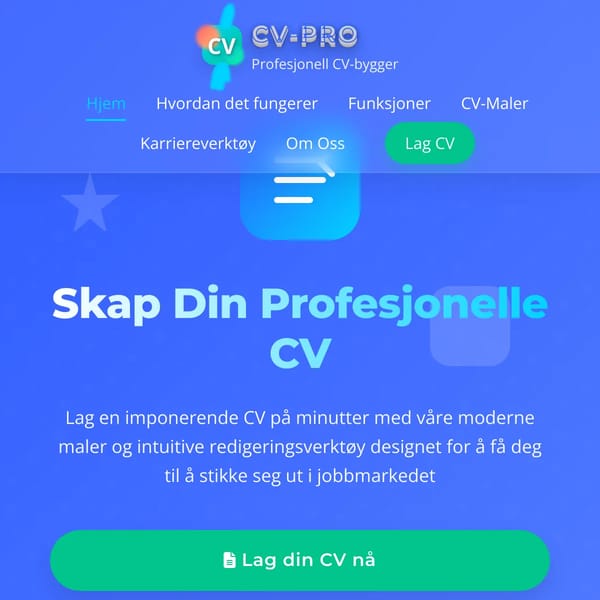 CV-PRO - Profesjonell CV-bygger