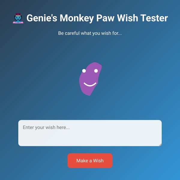 Genie's Monkey Paw Wish Tester