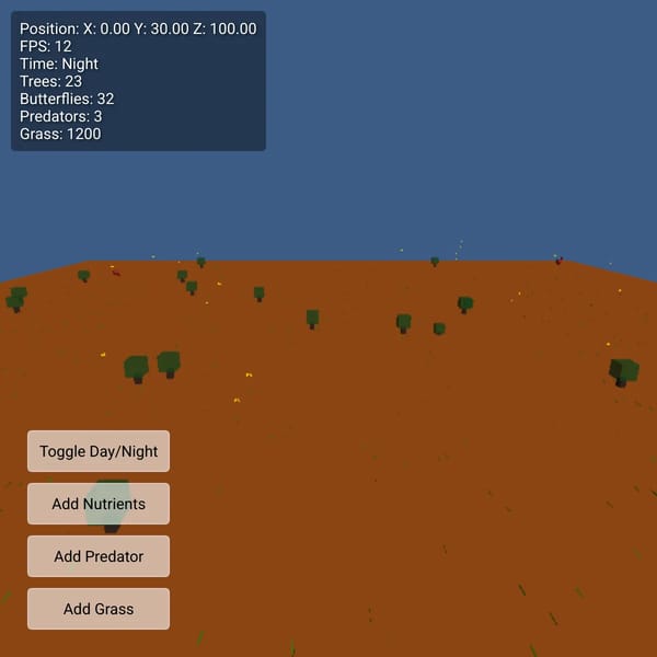 Evolving Nature Environment with Predators and Grass