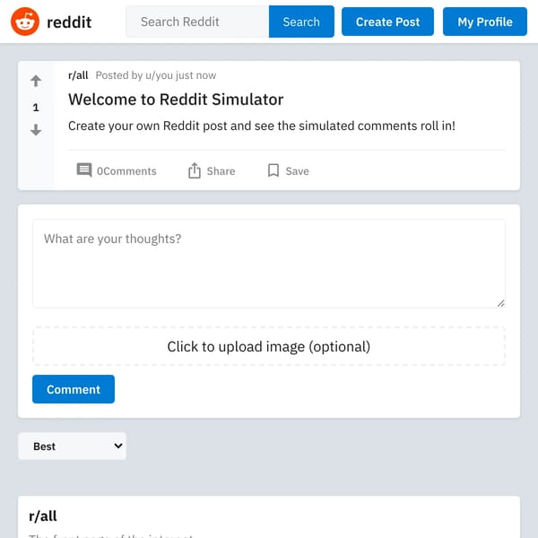 Reddit Simulator