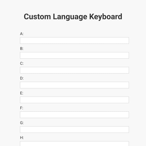 Custom Language Keyboard
