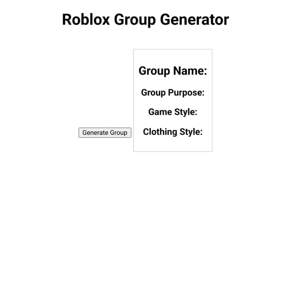 Roblox Group Generator