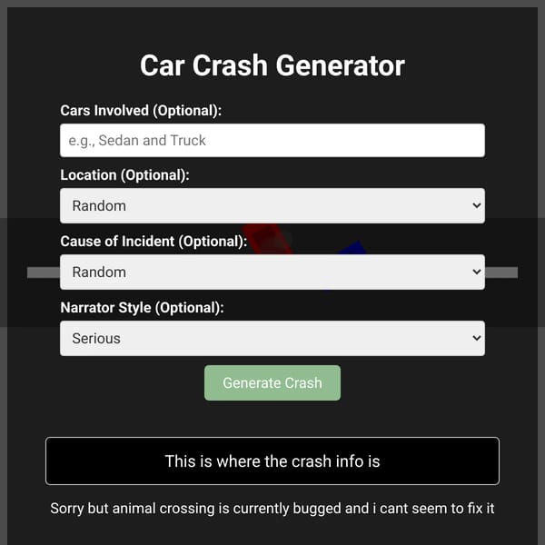 Car Crash Generator