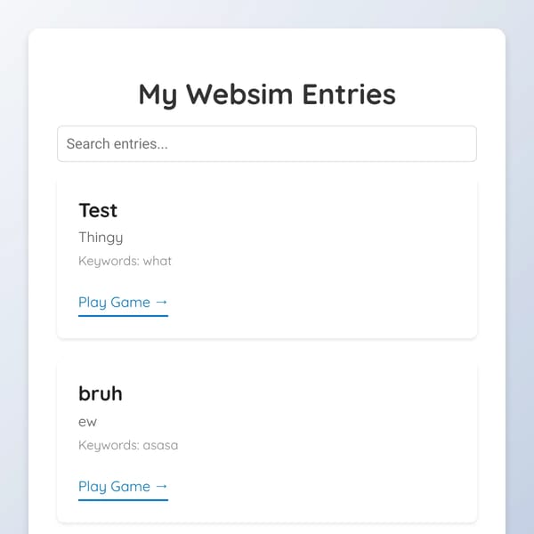 My Websim Entries