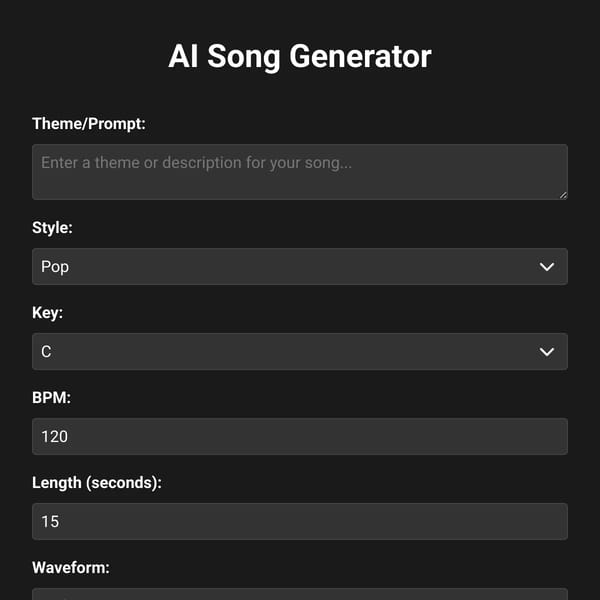 AI Song Generator (WIP)