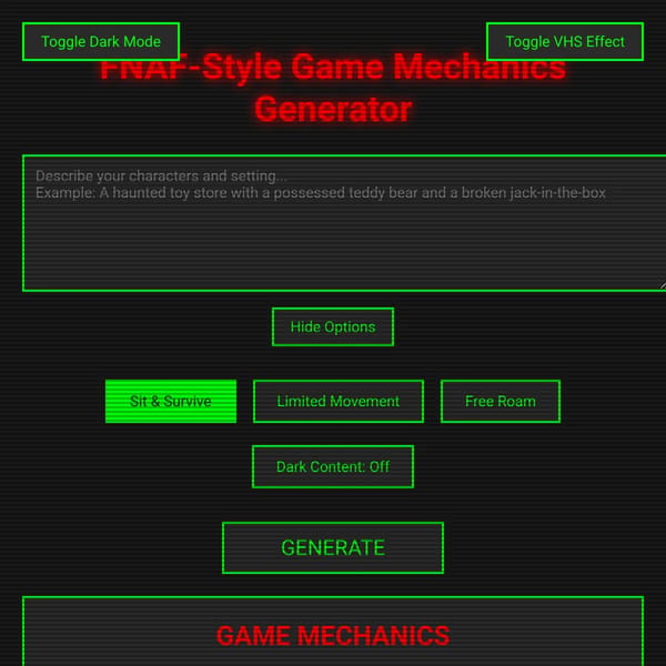 FNAF Mechanics Generator