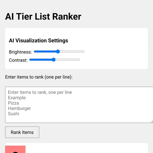AI Tier List Ranker