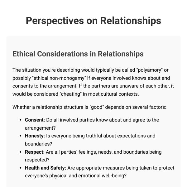 Perspectives on Relationships