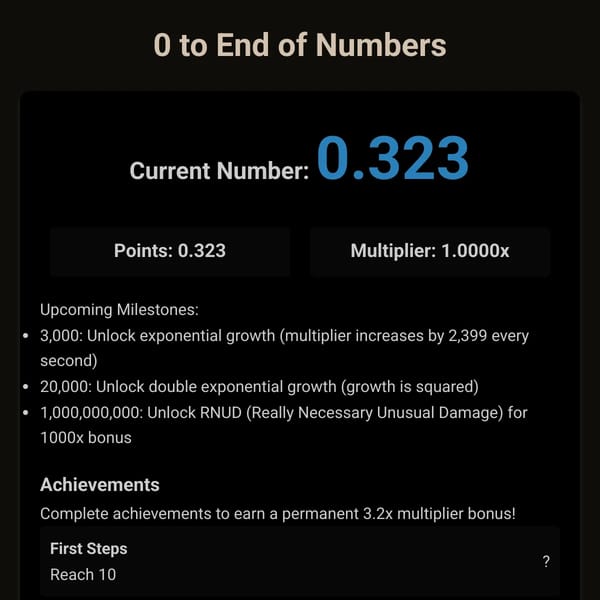 0 to End of Numbers
