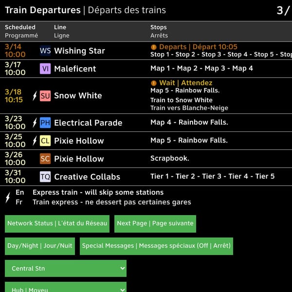 Train Schedule | Horaire des trains