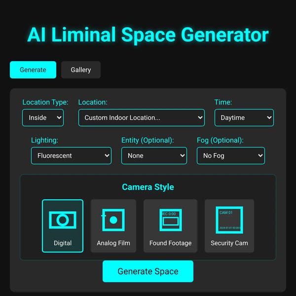 AI Liminal Space Generator