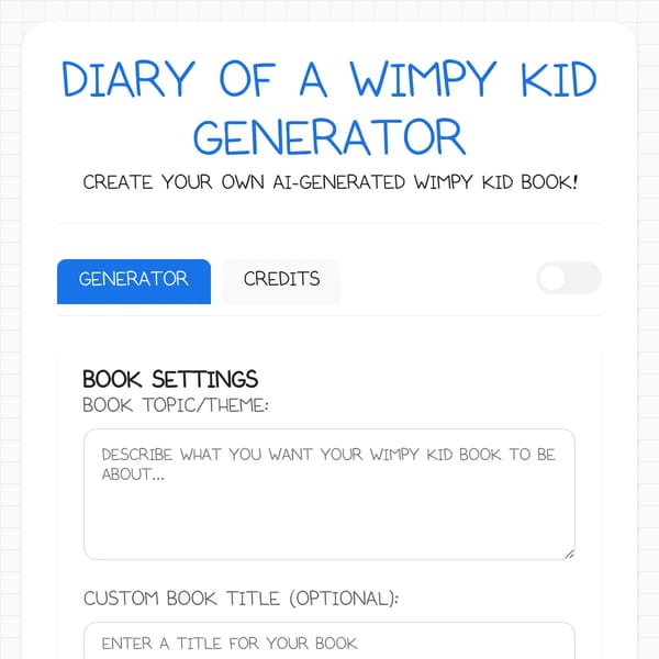 Diary of a Wimpy Kid Generator
