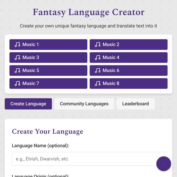 Fantasy Language Creator
